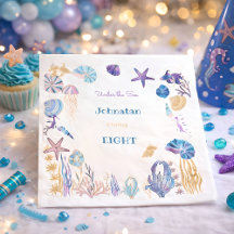 Cumpleaños de los niños de la acuarela Under Sea