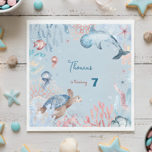 Servilleta De Papel Cumpleaños de los niños de la acuarela Under Sea