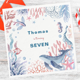 Servilleta De Papel Cumpleaños de los niños de la acuarela Under Sea