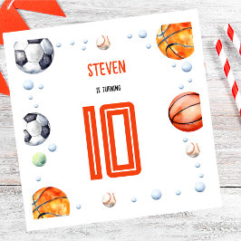 Servilleta De Papel cumpleaños de los niños deportivos de bolas
