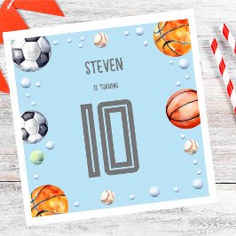 Servilleta De Papel cumpleaños de los niños deportivos de bolas