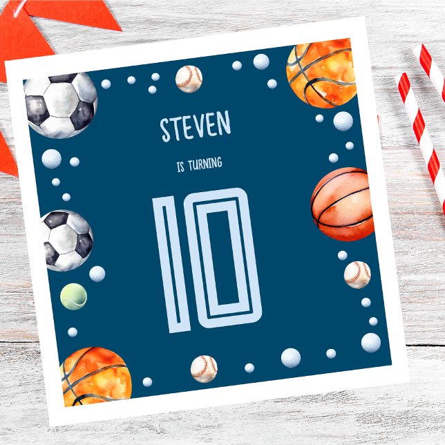 Servilleta De Papel cumpleaños de los niños deportivos de bolas (Subido por el creador)
