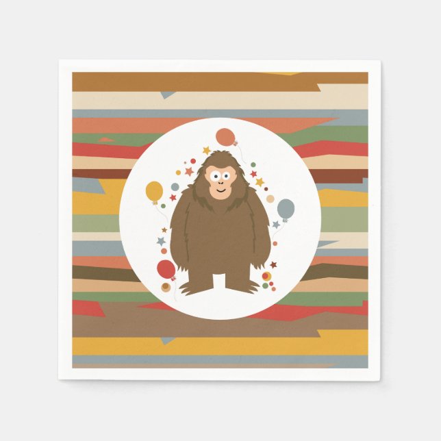 Servilleta De Papel Cumpleaños de los niños en pie de playa (Anverso)