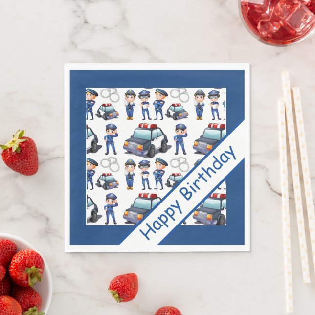 Servilleta De Papel Cumpleaños de los policías (In situ)