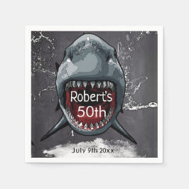 Servilleta De Papel Cumpleaños de los tiburones, ataque de tiburones,