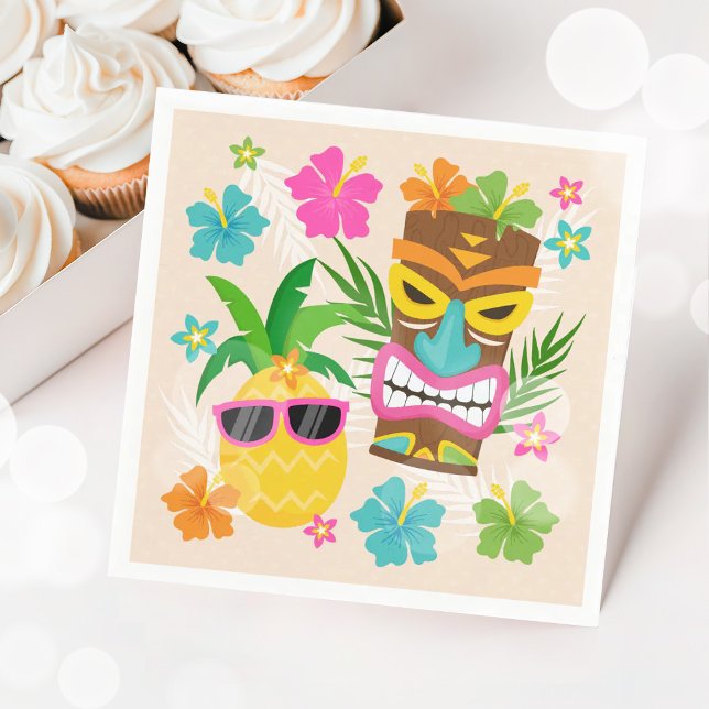 Servilleta De Papel Cumpleaños de Luau Tropical Hawaiano (Subido por el creador)