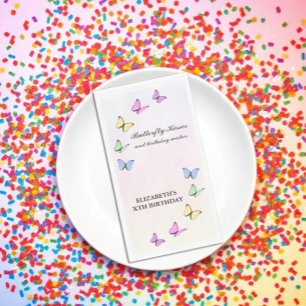 Servilleta De Papel Cumpleaños de Mariposas Coloridas