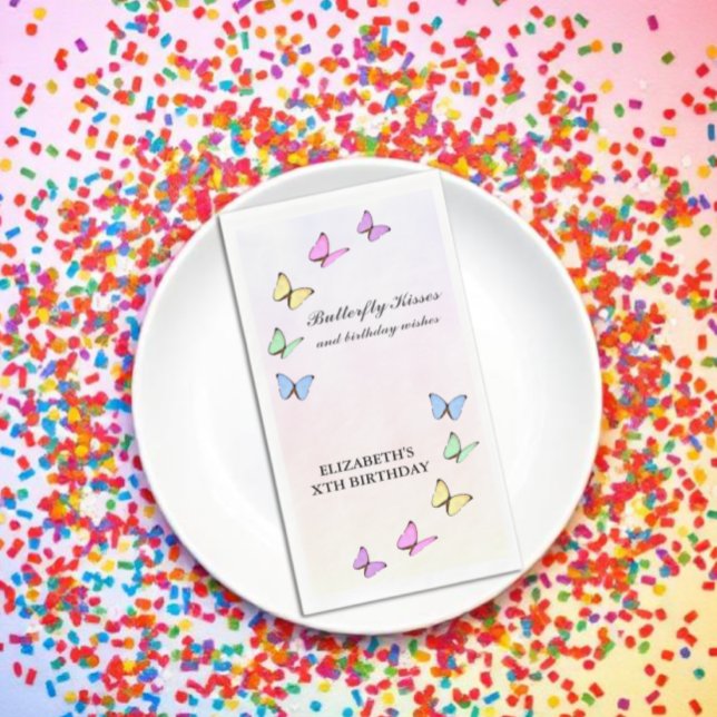Servilleta De Papel Cumpleaños de Mariposas Coloridas (Subido por el creador)
