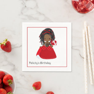 Servilleta De Papel Cumpleaños de mariquita afroamericana