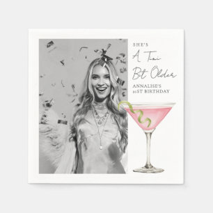 Servilleta De Papel Cumpleaños de Martini de Foto Un Poco Más Viejo