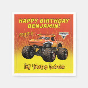 Servilleta De Papel Cumpleaños de Monster Jam - El Toro Loco