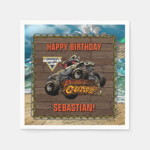 Servilleta De Papel Cumpleaños de Monster Jam - La Maldición del Pirat