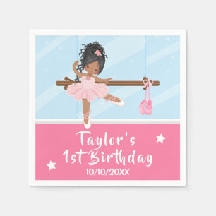 Servilleta De Papel Cumpleaños de napkin de bailarina afroamericana co