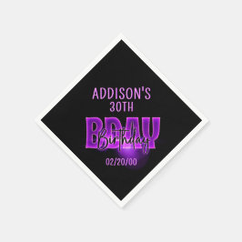 Servilleta De Papel Cumpleaños de Neon Rosa