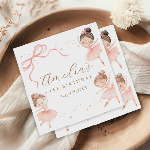 Servilleta De Papel Cumpleaños de niña bailarina coqueta rosa elegante