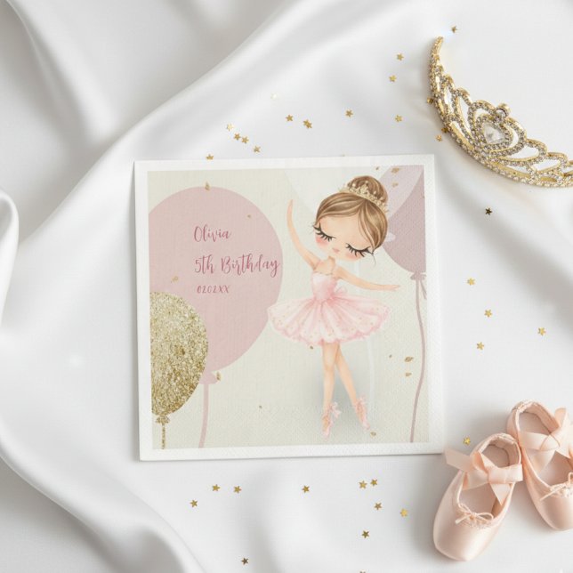 Servilleta De Papel Cumpleaños de niña bailarina de ballet tutú rosa (Subido por el creador)