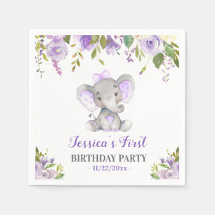 Servilleta De Papel Cumpleaños de niña elefante 1er 2do Little Peanut
