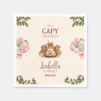 Servilleta De Papel Cumpleaños de niña kawaii capybara capy fiesta ros