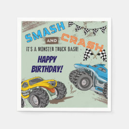 Servilleta De Papel Cumpleaños de niño con Monster Trucks