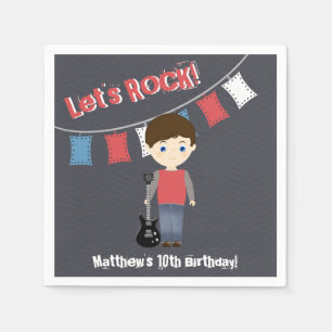 Servilleta De Papel Cumpleaños de Niño Estrella de Rock