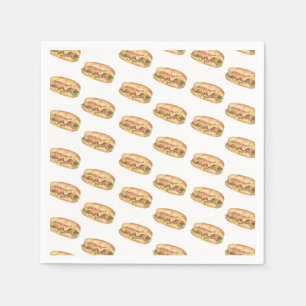 Servilleta De Papel Cumpleaños de niños con hot dog acuarela