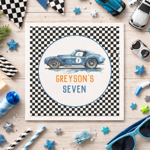 Servilleta De Papel Cumpleaños de niños Cool Blue Racing Car