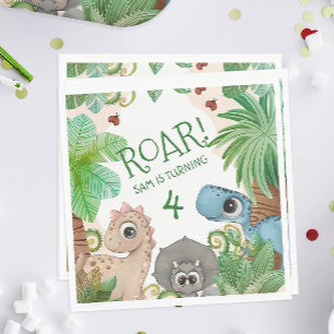Servilleta De Papel Cumpleaños de niños dinosaurios 4