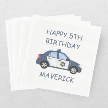 Cumpleaños de niños oficial de policía llamando a