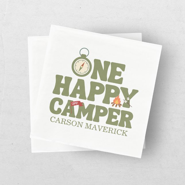 Servilleta De Papel Cumpleaños de niños One Happy Camper (Subido por el creador)