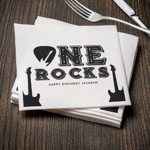 Servilleta De Papel Cumpleaños de One Rocks Guitar Pick 1er año