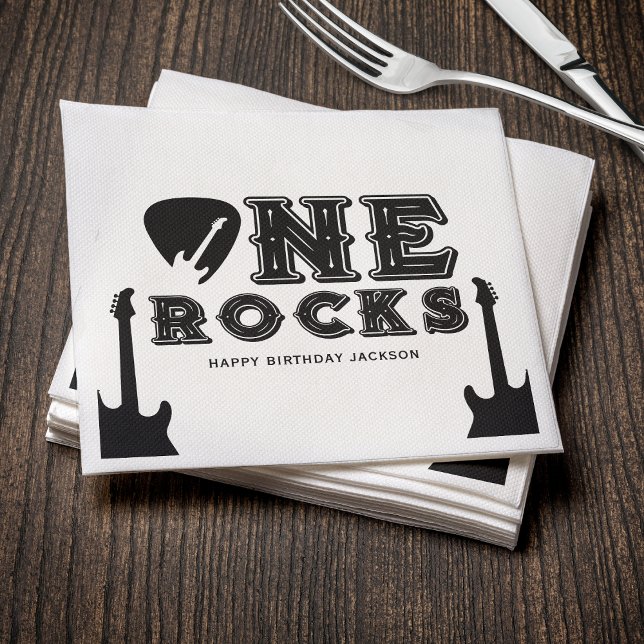 Servilleta De Papel Cumpleaños de One Rocks Guitar Pick 1er año (Subido por el creador)