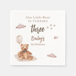 Servilleta De Papel Cumpleaños de Osito Pequeño para Cualquier Edad