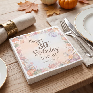 Servilleta De Papel Cumpleaños de Otoño Boho Calabaza Personalizado
