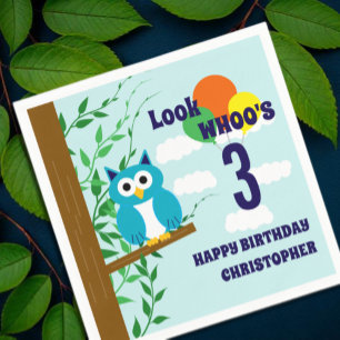 Servilleta De Papel Cumpleaños de Owl