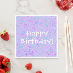 Servilleta De Papel Cumpleaños de Paint Splatter Púrpura
