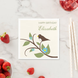 Servilleta De Papel Cumpleaños de pájaro