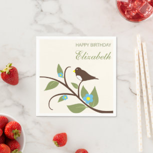 Servilleta De Papel Cumpleaños de pájaro