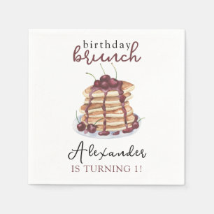 Servilleta De Papel Cumpleaños de Panqueques de Acuarela