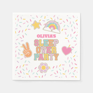 Servilleta De Papel Cumpleaños de Parche Preppy Sleepover