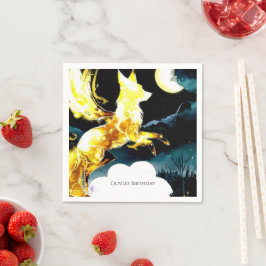 Servilleta De Papel Cumpleaños de Pastel Magical Fox