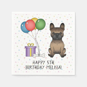 Servilleta De Papel Cumpleaños de perro de dibujos animados adorable B
