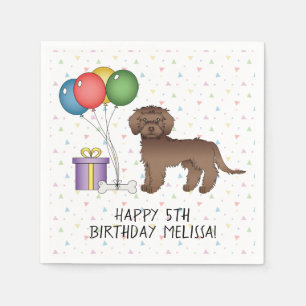 Servilleta De Papel Cumpleaños de perro de dibujos animados Mini Golde