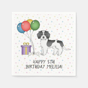 Servilleta De Papel Cumpleaños de perro mini Goldendoodle negro de var