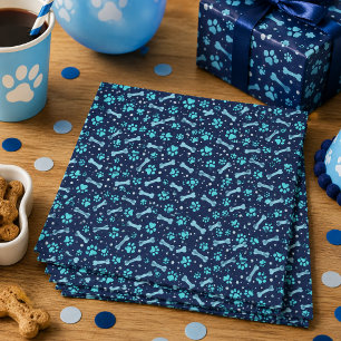 Servilleta De Papel Cumpleaños de perro personalizado Huella de pata a