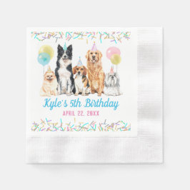 Servilleta De Papel Cumpleaños de Perro Puppy Paw-ty