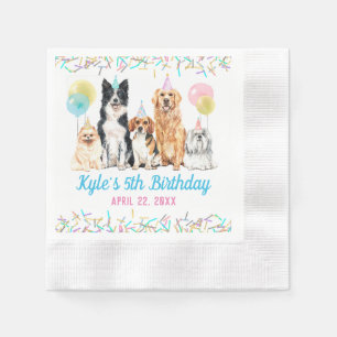 Servilleta De Papel Cumpleaños de Perro Puppy Paw-ty