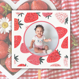 Servilleta De Papel Cumpleaños de Photo Berry Primera Fresa Fiesta