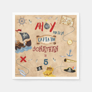 Servilleta De Papel cumpleaños de pirata de niños piratas
