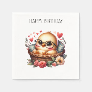 Servilleta De Papel Cumpleaños de Pollita Inteligente