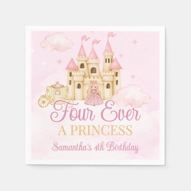 Servilleta De Papel Cumpleaños de Princesa (Anverso)